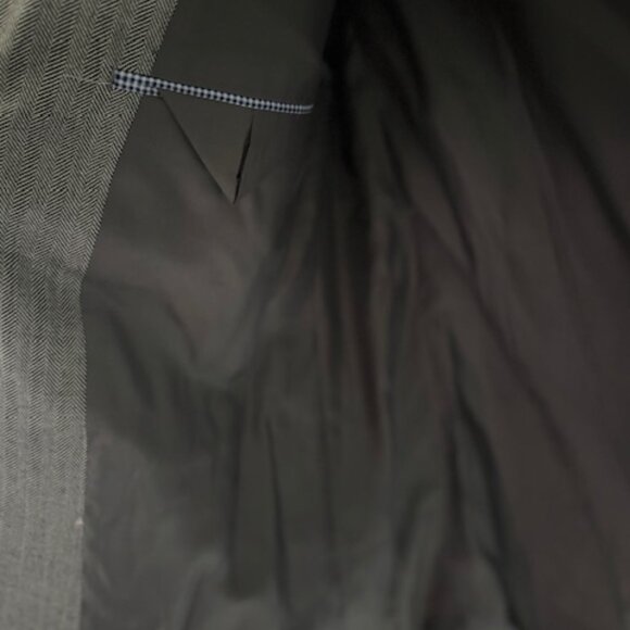 Izod Blazer Men 40R Gray 100% Silk Sport Coat 2 Button Blazer Herringbone Jacket - Picture 8 of 11
